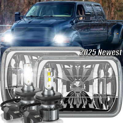 2x 7x6'' 5x7 inch Led Headlight Hi/Lo beam for ford F150 F650 F750 E150 E250 E350