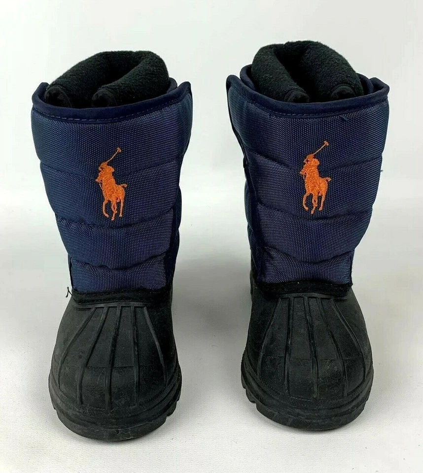 Polo Ralph Lauren Niños Pequeños 5 Botas Azul Marino Nieve Hinchada Impermeable Cálido Nuevo Foto 2 de 4