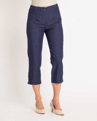 Hose blau 19 Damen 6/8-Hose Denim Schlanknaht Beinschlitz 38 UVP:59,99  P101
