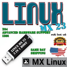 MX Linux 23 - 3 in 1 Multi Boot USB - 64-bit, 32-bit  Advanced Hardware