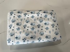 Lila Jack Baby Boy Blanket Blue Cars White Micro Mink Reverse Sherpa 30" x 40"