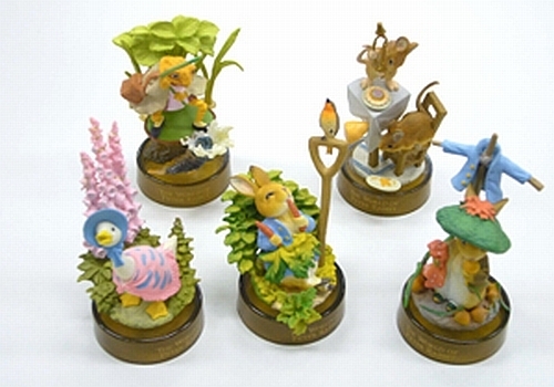 Kaiyodo The World of Peter Rabbit Bottle Cap Mini Figure 5pcs Full