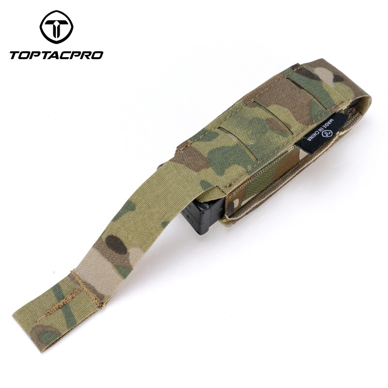 Poche à Chargeur Tactique TOPTACPRO – Libération Rapide, Extensible, 9mm, MOLLE