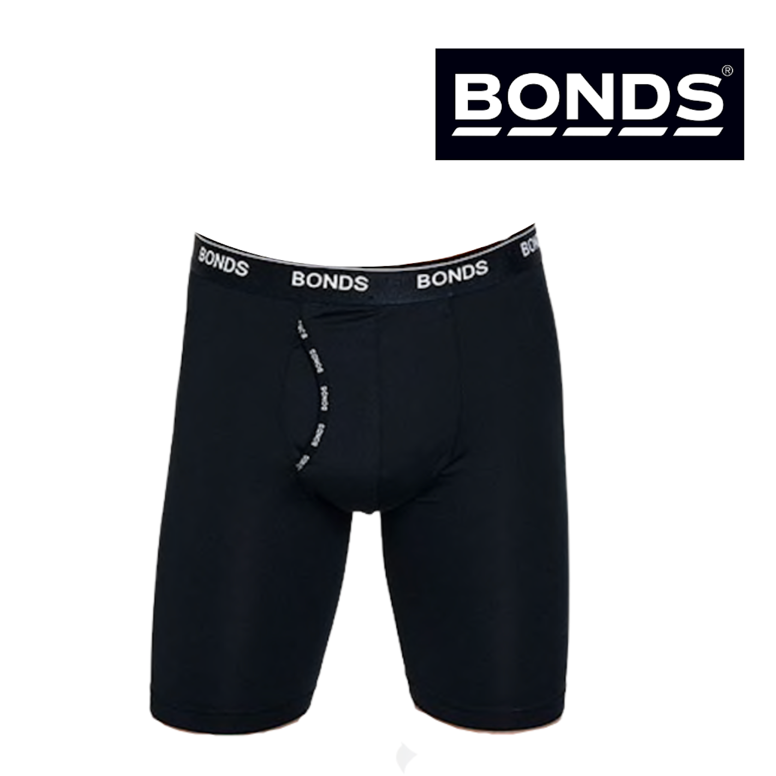 Bonds Guyfront Microfibre Long Trunks Mens Boxer Shorts Underwear Black