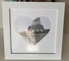 144 heart shaped photo frame wedding present love square gift white glass wooden
