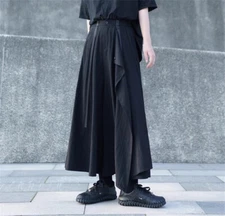 Japanese Women's Punk High waisted wide leg pants loose pantsskirt trousers