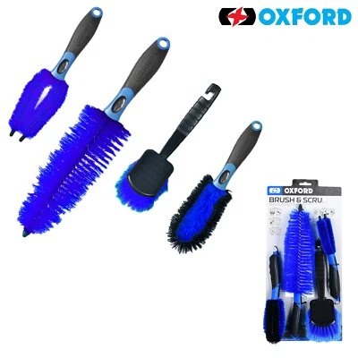 Oxford Brush & Scrub Set OX739 Essential Motorcycle Cleaning Brushes Kit 4PC - Image 1 of 4