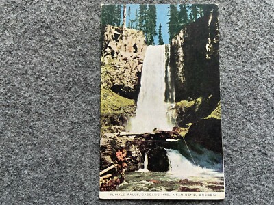 Tumalo Falls, Cascade Mountains near Bend Oregon Vintage Postcard