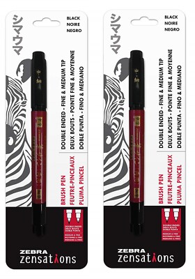 Zebra Zensations Füllfederhalter 2er Pack – 0,6 Mm Feine Schwarze Edelstahlfeder Für Glattes Schreiben
