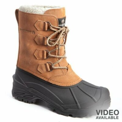 Thinsulate leather weather resist boot men size 8 winter outdoor insulated Field & Stream Mens 8 Brown Leather Boots Thinsulate  main image 4