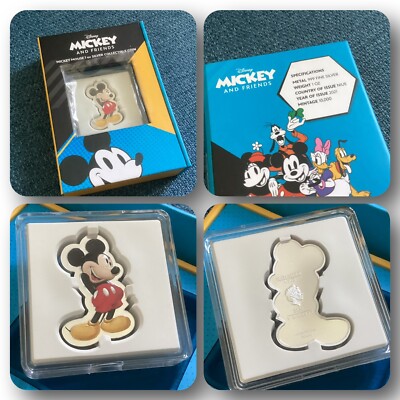 1 Oz Mickey Mouse Shaped Münze | 999er Feinsilber | coloriert | OVP