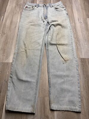 Vintage Bugle Boy Mens Lightwash Jeans Size 31x32 Distressed Denim Skater Grunge