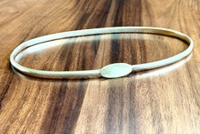 RETRO Vintage Gold Tone Buckle Coil Stretch Belt USA Bar Stretchy 27" Long Snake