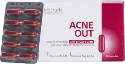 Biotrade Acne Out - Pickel, Mitesser, Unreinheiten, Antioxidans 30 Kapseln