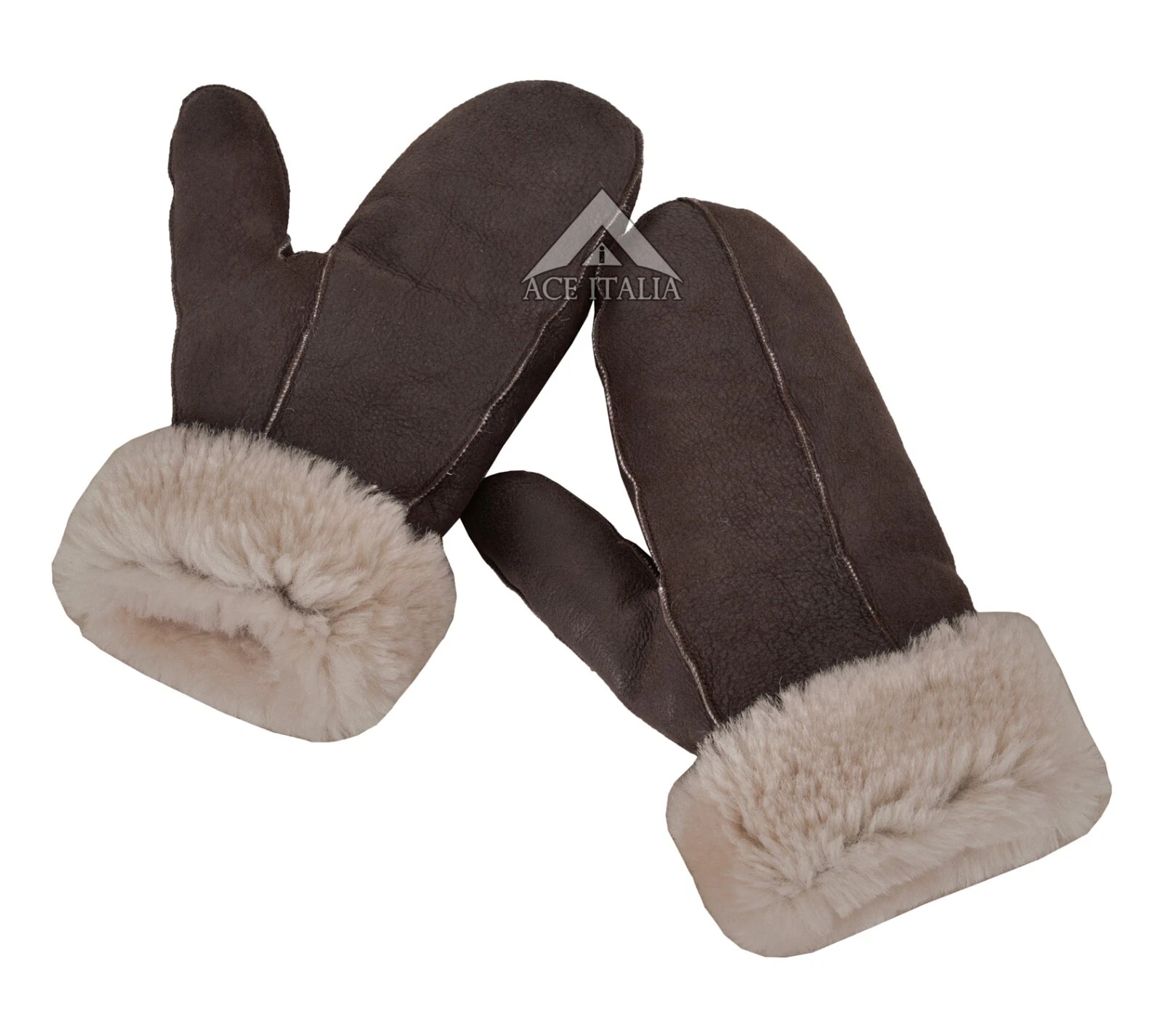 B-3 Sheepskin Mittens Gloves Thick Real Shearling Fur Winter Gloves Warm Mitts