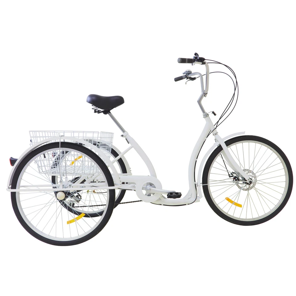 26 Zoll Dreirad 6-Gang Rad Senioren 3-Fahrrad Für Erwachsene Mit Einkaufskorb - Bild 4 von 4