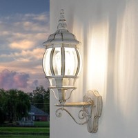 AußEn Wandleuchte Rustikal In Weiß Gold IP44 E27 AußEnlampe Haus Hof Balkon