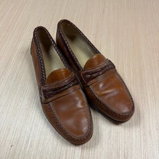 Allen Edmonds Newcomb Made in USA Brown Leather Penny Loafer Shoes men's 10.5 D