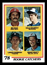 1978 TOPPS #708 ROOKIE CATCHERS BO DIAZ DALE MURPHY LANCE PARRISH ERNIE WHITT RC