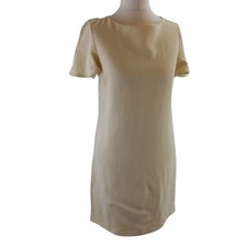 Prada Viscose Dress Size 38 Cream Short Sleeve UK 8 Made in Italy