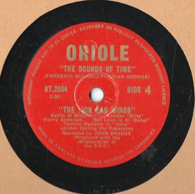 THE SOUNDS OF TIME 12'' 78 SIDE 4 & 7 - THE LION HAS WINGS - WE SHALL REMEMBER TH