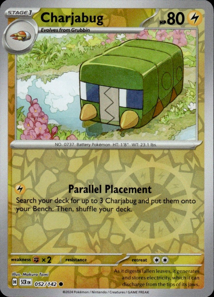 Pokemon - Charjabug - 052/142 - Reverse Holo - Stellar Crown - NM/M
