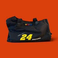 NASCAR Jeff Gordon 24 DuPont Vintage Duffel Bag Black Yellow Racing Travel *FLAW