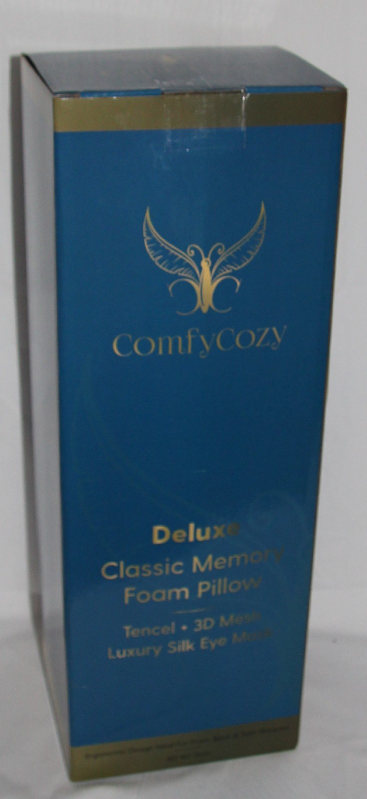 ComfyCozy Classic Memory Foam Pillow and Silk Eye Mask