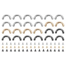 24Pcs Arch Bridge D-Ring Buckles Grey/Black/Light Gold, 1.2 x 0.2 Inch