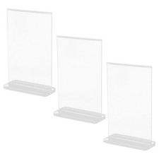 3 Pcs Acrylic Table Display Stand Clear Double Sided Sign Holder for Events
