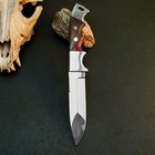 8.7" D2 Camping Knife Full Tang Resin Handle Fixed Outdoor Blade Leather Sheath — photo 4