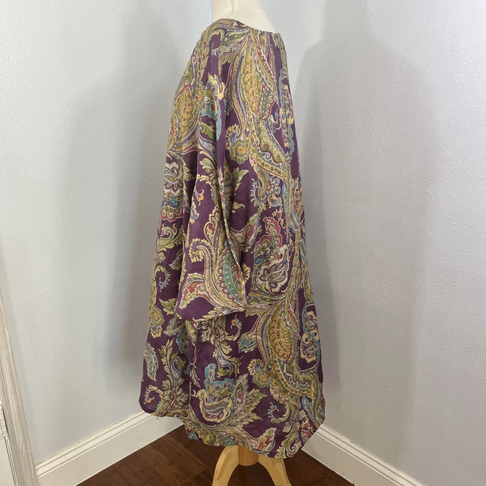 Bryn Walker Tunic Women 2X Heritage Parseley Linen Oversized Boho Maximalist Art - Image 3 of 4
