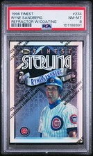 1996 Topps Finest RYNE SANDBERG Refractor w/Coating Cubs #234 PSA 8