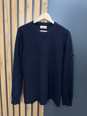 Stone Island Crewneck Wool Knit Sweater Navy Men s