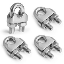 Wire Rope Clamp M6 12 Pack 1/4 Inch Stainless Steel Cable Clips Hardware
