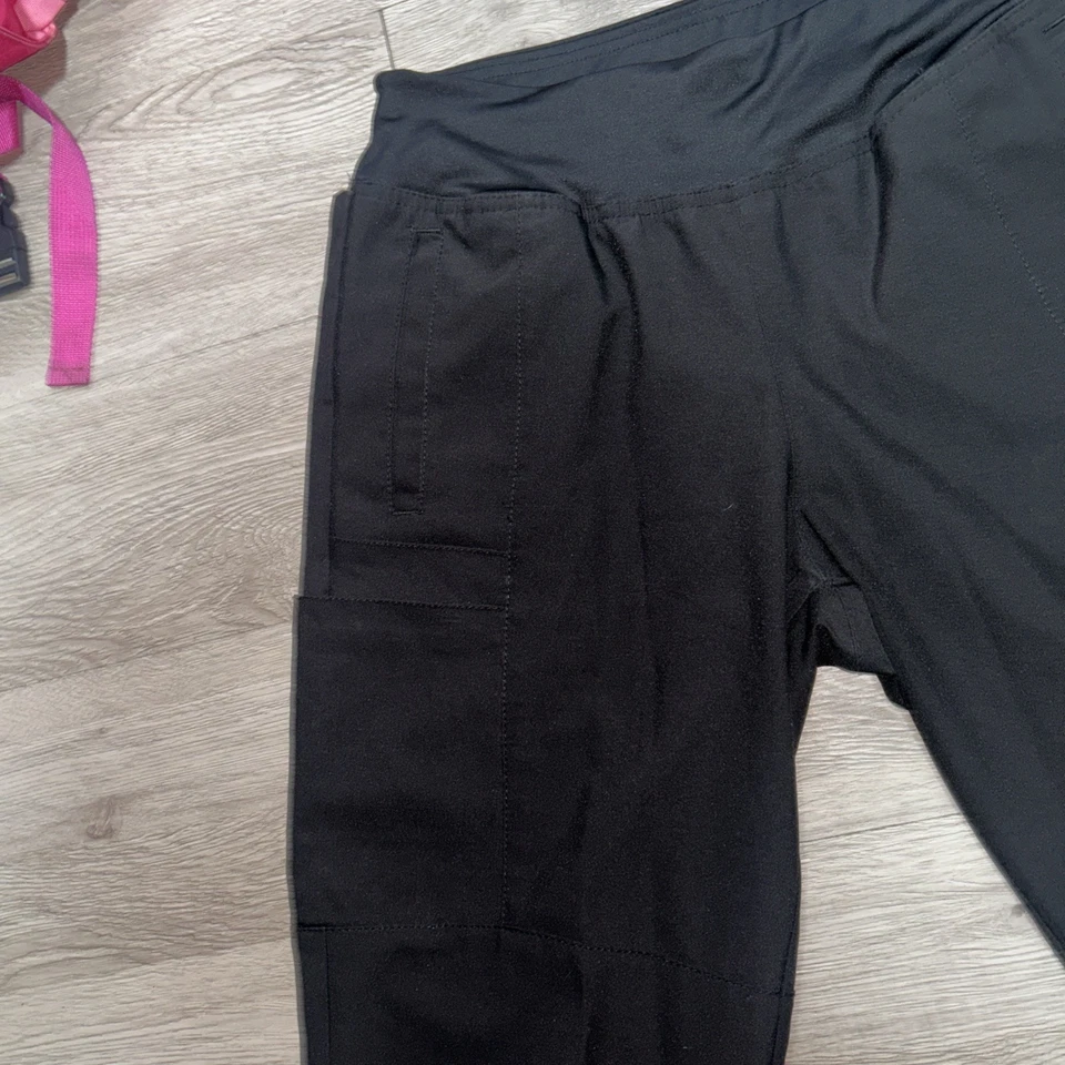 Pantalones Médicos WonderWink Para Mujer Negros 6 Bolsillos Talla Pequeña Estilo Pequeño 5155A Foto 4 de 4