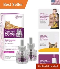 Stay Calm: 30-Day Cat Calming Diffuser Refills with Pheromones for Stress Relief