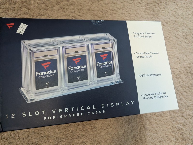 Fanatics 12-Slot Vertical Graded Card Display Case Acrylic PSA BGS SGC Magnetic