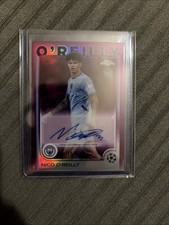 2024-25 Topps Chrome UEFA Nico O’Reilly Magenta Refractor Auto 48/75