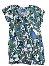 NWT Simply Vera Wang Women's Small Short Sleeve Shirt Dress MODERN FLORAL-SAGE