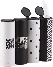 Car Tissue Holder with Facial Tissues Bulk - 4 PK Car Tissues Cylinder with Cap,