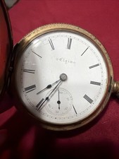 Antique Elgin Men  s Pocket Watch Gold Tone serial Number 917290