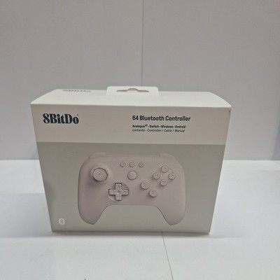 White 8BitDo 64 Bluetooth Controller for Analogue 3D, Switch, Switch 2, Windows,
