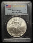 PCGS MS 69 2008 American Silver Eagle One Dollar S$1 Coin - 775