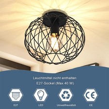 Vintage Deckenleuchte Retro Deckenlampe E27 Metal Lampenschirm Flur Balkon Lampe