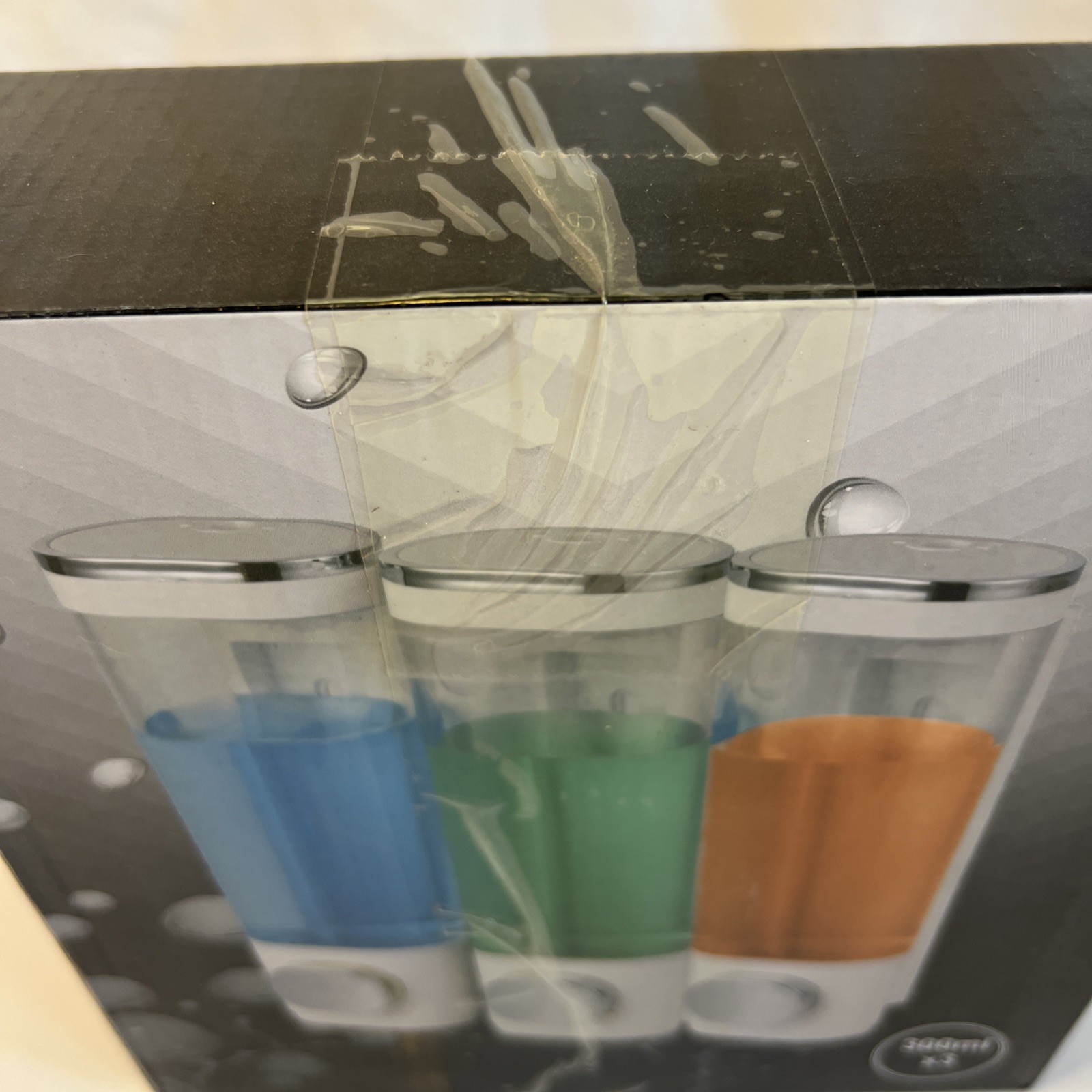 Soap Dispenser Wall Mounted Shower Soap Liquid Dispenser 3 x 300ml WHITE NIB