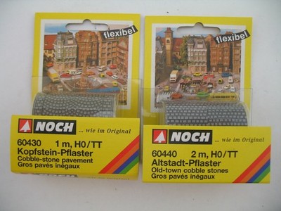 Noch HO Accessory 60430 & 60440: Cobblestone Pavement, sealed packs