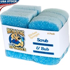 Non-Scratch Multi-Purpose Cleaning Sponge 6 Pack Dishes  Household Use
