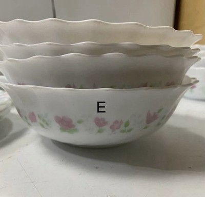 This post is for (E) Four Large Soup Bowls. Arcopal France Rose Floralies Vintag