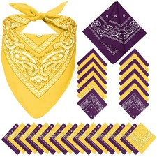Assorted Colors Bandanas Bulk Western Headband Paisley Cowboy 22x22 Inch